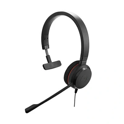 Abbildung von Jabra Evolve 20 Mono Headset mit mikrofon Microsoft Teams zertifizierte Kopfhörer für VoIP Softphone passivem Noise Cancelling USB A Kabel Anrufsteuerung schwarz
