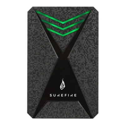 Abbildung von SureFire Gaming Hard Drive 2,5, 1 TB, schwarz, Externe HDD Festplatte, USB C Adapter, Windows &amp; MacOSx, LED RGB Beleuchtung, bis zu 140MB/s, PC, Playstation Xbox, Powered by Verbatim