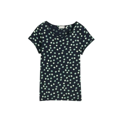 Abbildung von TOM Tailor Tshirt print, Damen, Größe: XS, Navy green dots