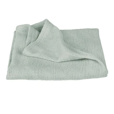 Abbildung von roba Babydecke Lil Planet in Strickoptik 80 x cm für Mädchen &amp; Jungen Bio Baumwolle GOTS zertifiziert Frosty Green