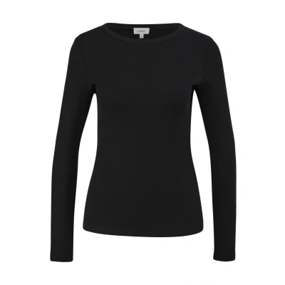 Abbildung von s.Oliver Damen Shirt, Langarm T Rundhals, Baumwolle, Schwarz, Größe 40