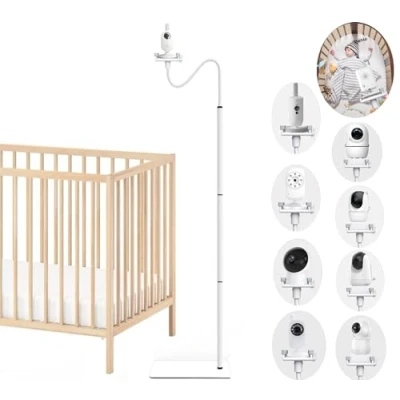 Abbildung von Derebir Babyphone Halterung für Philips Avent SCD923/26,SCD843/26 Boden Multifunktionsständer Holder GHB/eufy Kamera Halter Flexible Mount Stand(68.8 inch)