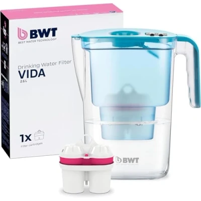 Abbildung von BWT Wasserfilter Vida Petrol 2,6L Filter mit 1 Magnesium Filterkartusche Trinkwasser Für Speisen &amp; Getränke Filtert Kalk, Chlor, Blei Kupfer