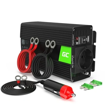 Abbildung von Green Cell 300W/600W 12V auf 230V Reiner Sinus Volt kfz Spannungswandler Wechselrichter Konverter Pure Sine Wave Power Solar Inverter DC AC Umwandler Stromwandler Zigarettenanzünder Steckdose
