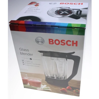 Abbildung von Bosch Mixer Aufsatz MUZ9MX2, Füllmenge 2,3 L, ThermoSafe Glas, spülmaschinengeeignet, perfekt für Crushed Ice und Smoothies, hitze kältebeständig, passend OptiMUM VitaPower Serie 4