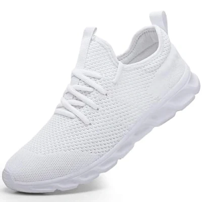 Abbildung von Damyuan Herren Laufschuhe Turnschuhe Sportschuhe Running Sneaker Freizeit Straßenlaufschuhe Fashion Leichtgewichts Atmungsaktiv Walkingschuhe Outdoor Fitness Jogging Sportsschuhe Weiß 45 EU