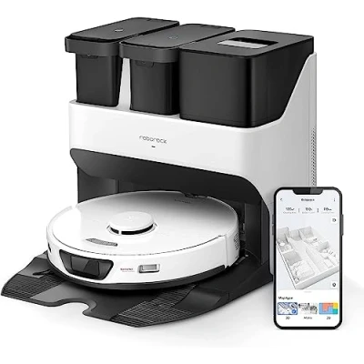 Abbildung von roborock S7 Max Ultra Saugroboter mit selbstentleerender/selbstwaschender/selbsttrocknender/selbstbefüllender/selbstreinigender Station (5500 Pa, aktive Hindernisvermeidung, App/Sprachsteuerung)