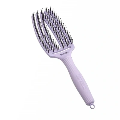 Abbildung von Olivia Garden Fingerbrush Care Iconic Medium Lavender Detangler Bürste mit Wildschweinborsten &amp; Nylon für gesundes und glänzendes Haar