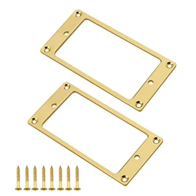 Abbildung von Create idea 2 Stück Gold Humbucker Pickup Befestigungsringe mit Schrauben Beschlägen 92x45,5x2mm Flacher Metall Abdeckrahmen für Ersatzteile E Gitarren