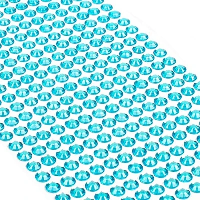 Abbildung von Movoja Hellblau Strasssteine runde Glitzersteine 504 Stück Ø 6mm selbstklebend zum Verzieren und Basteln Schmucksteine aufkleben Steinchen Dekosteine Bastelsteine Blau