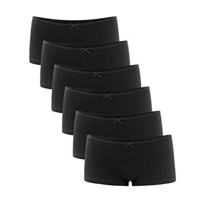 Abbildung von Libella® Panties Damen Boxershorts Unterhose Unterwäsche Set Baumwolle 6er Pack 3901 Schwarz XL