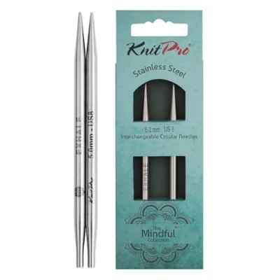 Abbildung von KnitPro K36177 Nadel Tipps, Edelstahl, Silber, 10cm, 5mm, 2 Count