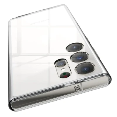 Abbildung von elago Hybride Klarsicht Hülle Kompatibel mit Samsung Galaxy S23 Ultra TPU + Polykarbonat Technologie, Präzise Kameraausschnitte, Schutzh stoßfeste Bumper Case (Transparent)