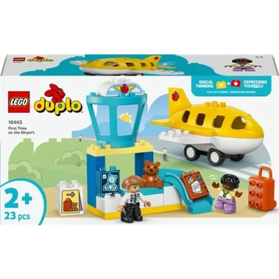 Abbildung von LEGO DUPLO Erster Besuch im Flughafen Motorisches Lernspielzeug für Kleinkinder mit Flugzeug, 2 Figuren &amp; Teddybär Geschenk zum Geburtstag Jungen und Mädchen ab Jahren 10443