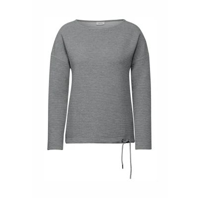 Abbildung von Cecil Glitzerndes Ottoman Langarmshirt, Damen, Größe: XXL, Grau