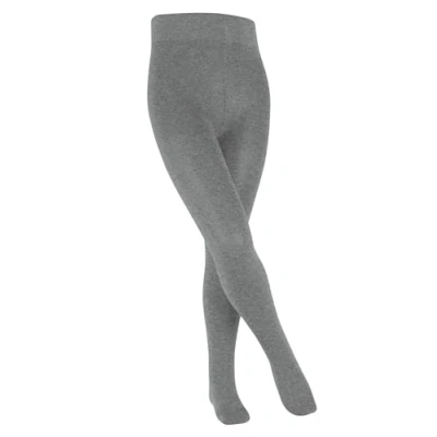 Abbildung von FALKE Unisex Kinder Strumpfhose Family K TI nachhaltige Baumwolle dick einfarbig 1 Stück, Grau (Light Grey Melange 3390) neu umweltfreundlich, 110 116