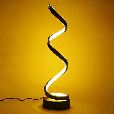 Abbildung von ELINKUME LED Spirale Nachttischlampe, 12W warmweiß Augenschutz Dimmbare Helligkeit, gebogene Tischlampe/Dekorative Beleuchtung für Wohnzimmer Schlafzimmer