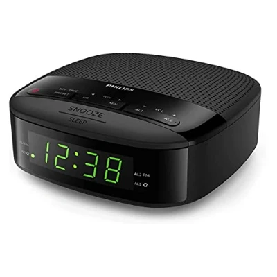 Abbildung von Philips Audio Radiowecker UKW Radio (Doppelter Alarm, Sleep Timer, Kompaktes Design) TAR3205/12