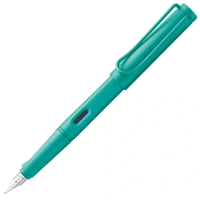 Abbildung von Lamy safari aquamarine Füller Füllhalter mit ergonomischem Griff &amp; polierter Stahlfeder in Strichbreite EF robuster ASA Kunststoff inkl. Tintenpatrone T 10 blau Rechtshänder