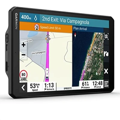 Abbildung von Garmin Camper 895 MT D EU Navigationsgerät mit 8“ (20,3 cm) Display für Wohnmobile, vorinstallierten 3D Karten Europa &amp; Südafrika, Verkehrsinfos in Echtzeit, Campingplatz Datenbank, Schwarz