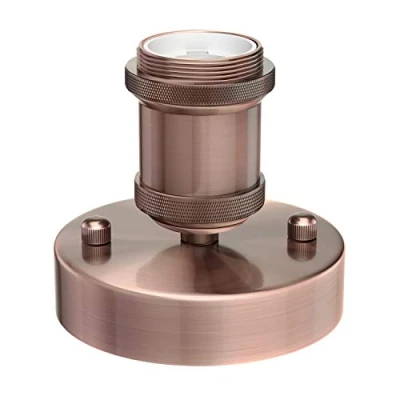 Abbildung von ledscom.de Deckenleuchte/Lampenfassung RETRA, bronze matt, 1x E27 max. 60W, Dekoleuchte, Dekolampe, Wandleuchte, Flur, Diele, Antik, Industrie look, Trend, Wandlampe, Deckenlampe, Stahl