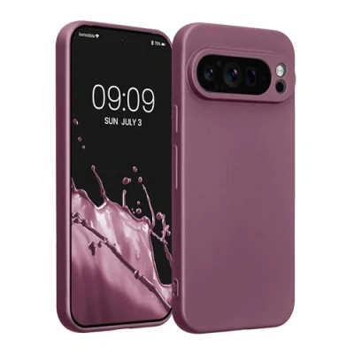 Abbildung von kwmobile Handyhülle kompatibel mit Google Pixel 9 Pro Hülle weiche Silikon Case metallisch schimmernd in Metallic Lavendel