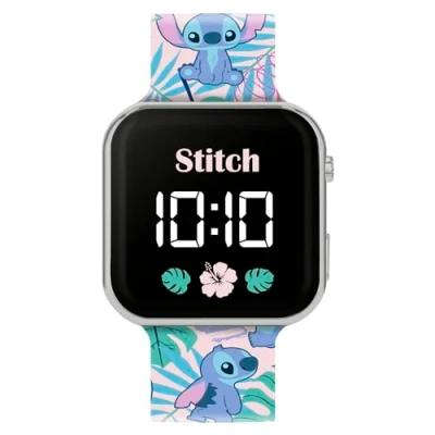 Abbildung von Disney Lilo &amp; Stitch LAS4091 Kinder Armbanduhr mit LED Quarz Silikonarmband, Blau, Mehrfarbig, Modern