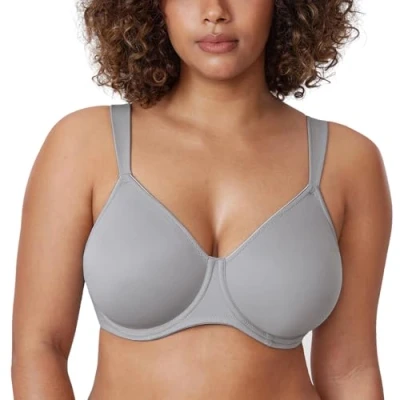 Abbildung von DELIMIRA Damen T Shirt Minimizer BH mit Bügel Große Größen Ohne Gepolstert Quantengrau 110F