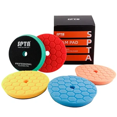 Abbildung von SPTA 150mm Polierpad Hex Logic Polierschwämme Wachs Schwämme Auto Polierschwamm Polieren Pad Schwamm Polierschaum Set für Exzenter Poliermaschine Schleifmaschine