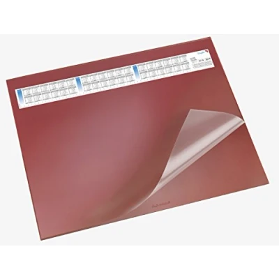 Abbildung von Läufer 44534 Durella DS Schreibtischunterlage mit transparenter Auflage und Kalender, rutschfeste Schreibunterlage, 40 x 53cm, rot