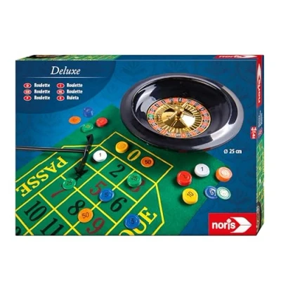 Abbildung von Noris 606102025 Deluxe Set Roulette mit 2 Stahlkugeln, 60 Jetons und weiterem Zubehör für echtes Casino Feeling, ab 8 Jahren