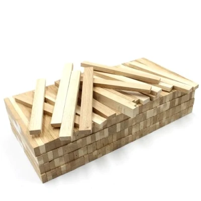 Abbildung von 80x Holzleiste 22x8x160mm Eiche lose Bastelklötzchen zum Basteln Bastelstäbe (Eiche 16x8mm)