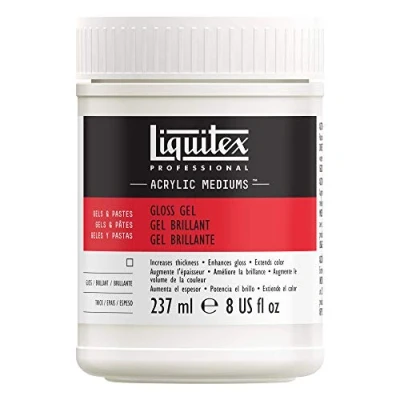 Abbildung von Liquitex 5708 Professional Glanz Gel Medium für Acrylfarben, erhöht von Acryl Farbbrillianz, den und die Transparenz 237ml Topf, Transparent