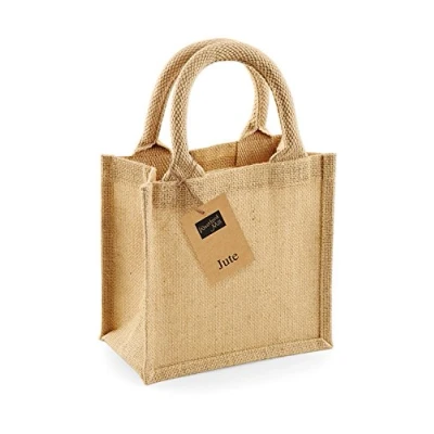 Abbildung von Westford Mill Wm411natu Wm411 Jute Geschenktasche, klein, Natur, Einheitsgröße