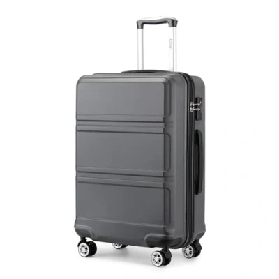 Abbildung von KONO Handgepäck Trolley Koffer 55cm Leicht Hartschalenkoffer Reisekoffer mit 4 Rollen und TSA Schloss, 55x40x22cm, 39Liter, Zwillingsrollen Rollkoffer, ABS Hartschale (Grau, M)