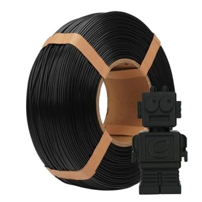 Abbildung von eSUN PLA Refill Filament 1.75mm, Spulenloses 3D Druck Maßgenauigkeit +/ 0.05mm, 1KG Spule (2.2 LBS) Speedy für Hochgeschwindigkeitsdrucker, Schwarz
