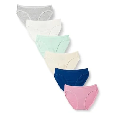 Abbildung von Amazon Essentials Damen Bikinihose aus Baumwolle (in Übergröße erhältlich), 6er Pack, Mehrfarbig/Einheitliche Farben, 40