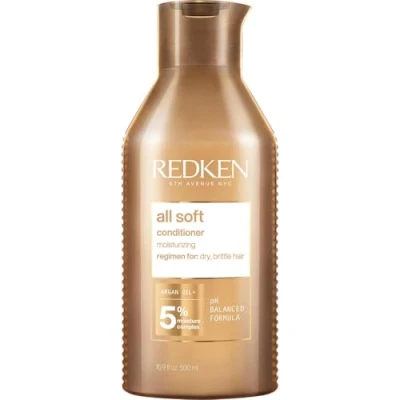 Abbildung von Redken Spülung für trockenes und brüchiges Haar, Belebt hydratisiert, Mit Fettsäuren, Antioxidantien Argan Öl, All Soft Conditioner, 1 x 500 ml