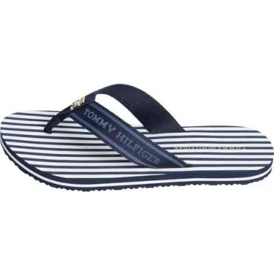 Abbildung von Tommy Hilfiger Beach Sandal Badezehentrenner, Damen, Größe: 40, Blue/white Schuhe