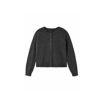 Abbildung von NAME IT Mädchen NLFLODET LS Short Knit Cardigan NOOS Strickjacke, Raven/Detail:14 1818, 170/176 cm