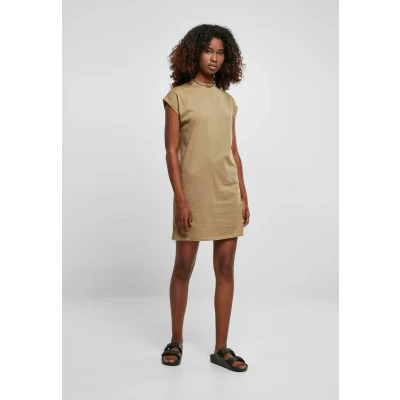 Abbildung von Urban Classics Turtle Extended Shoulder Jerseykleid, Damen, Größe: 5XL, Khaki