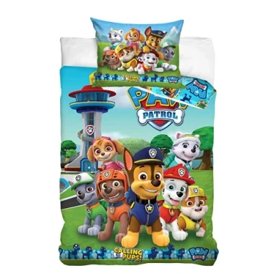 Abbildung von Bettwäsche Bettbezug 100x135 40x60 Baumwolle · kompatibel mit Paw Patrol Baby Kinderbettwäsche für Mädchen und Jungen 2 teilig 1 Kissenbezug + cm