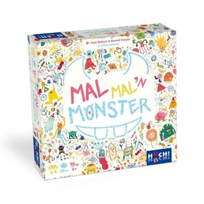 Abbildung von HUCH! Mal mal&#039;n Monster Kinderspiel Würfelspiel Monstermäßiger Malspaß, auch für Nicht Maler fördert Kreativität Zeichne Dein individuelles 2 bis 4 Spieler ab 5 Jahren