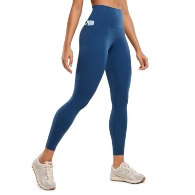 Abbildung von CRZ Yoga Butterluxe Damen High Waist Sport Leggings Blickdicht Soft Hosen Gym Workout Leggins mit Tasche 64cm FRANZÖSISCHE Marine 36