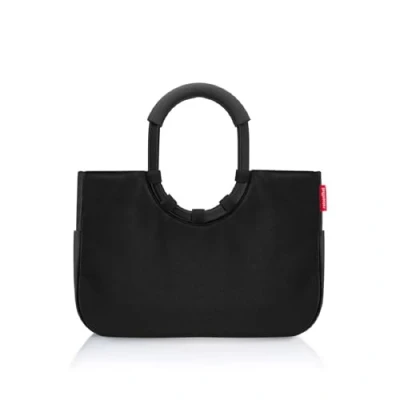 Abbildung von reisenthel loopshopper M Frame Black/Black Stabile Tasche mit praktischen Fächern aus recycelten PET Flaschen Eleganz beim Einkaufen, viel Funktion inklusive!