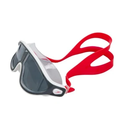 Abbildung von Speedo Unisex Biofuse Rift Mask Swimming Goggles Open Water Swim Anti Fog Leak, Red/Smoke, One Size