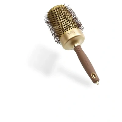 Abbildung von Olivia Garden Expert Blowout Shine Gold &amp; Braun 65 Runde, antistatische Keramikbürste für glänzende und frizzfreie Blowouts