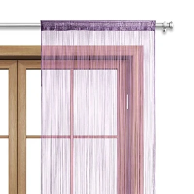 Abbildung von Fadenvorhang Türvorhang Fäden 90x245 cm lila violett Stangendurchzug kürzbar waschbar Uni einfarbig in vielen bunten Farben