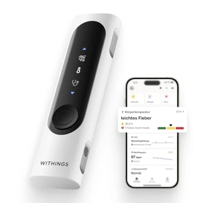 Abbildung von WITHINGS BeamO Kontaktloses Digitales Smart Thermometer, Fiebererkennung, 4 in 1 MultiScan, EKG, Pulsoximeter, Stethoskop, Für Kinder &amp; Erwachsene, Multi User, Familiengesundheit