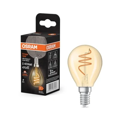 Abbildung von OSRAM LED Vintage E14 4,9W 922 Tropfen Spiral Filament gold